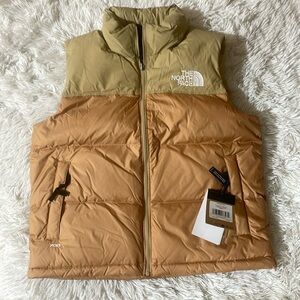 The north face women nuptse down vest tan large $230